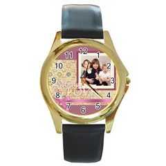 mothers day - Round Gold Metal Watch