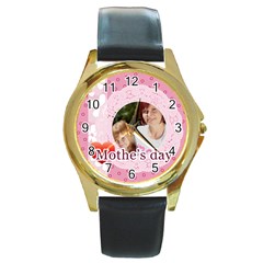 mothers day - Round Gold Metal Watch