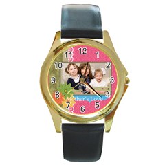 mothers day - Round Gold Metal Watch