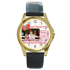 mothers day - Round Gold Metal Watch