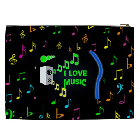 Music Xxl Cosmetic Bag By Joy Johns Back