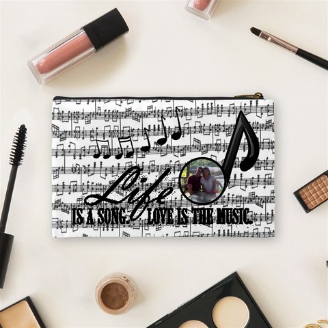 Music Medium Cosmetic Bag By Joy Johns Back