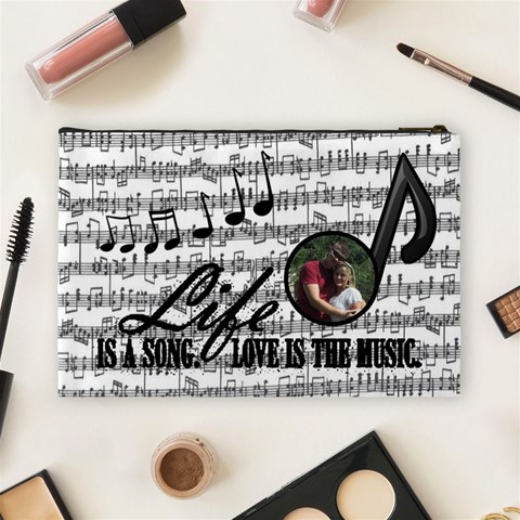 Music Large Cosmetic Bag By Joy Johns Back