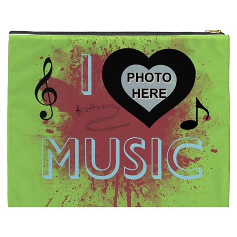 Music Xxxl Cosmetic Bag By Joy Johns Back