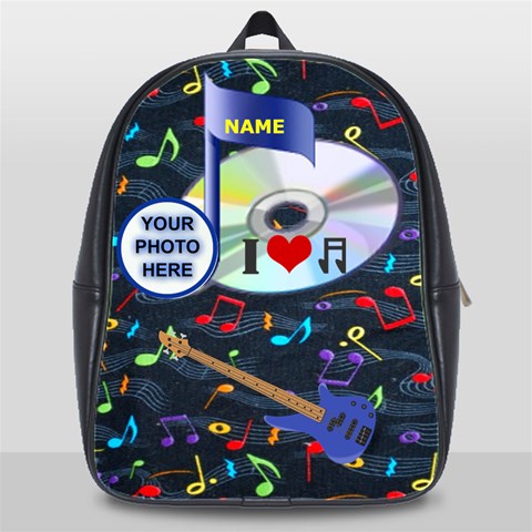 Music Xl School Bag By Joy Johns Front