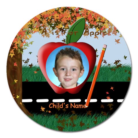 Fall Round 5 Inch Magnet By Chere s Creations Front
