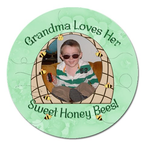 Sweet Honey Bees Round 5 Inch Magnet By Chere s Creations Front