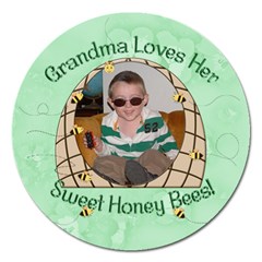 Sweet Honey Bees Round 5 inch Magnet - Magnet 5  (Round)