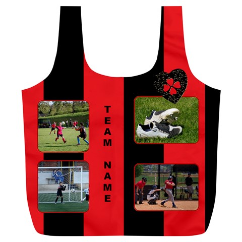 Black And Red(any Team) Recycle Bag (xl) By Deborah Front