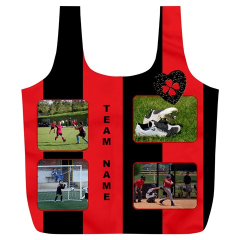 Black And Red(any Team) Recycle Bag (xl) By Deborah Back