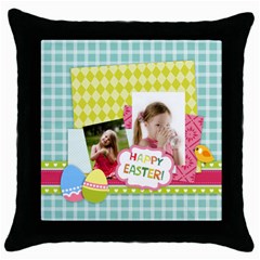 easter - Throw Pillow Case (Black)