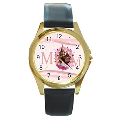 mothers day - Round Gold Metal Watch