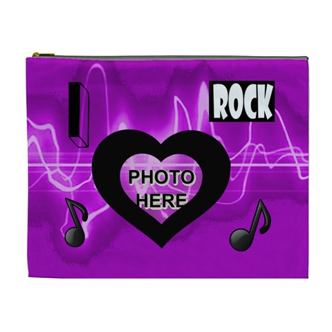 Love Rock Xl Cosmetic Bag By Joy Johns Front