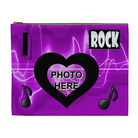 Love Rock Xl Cosmetic Bag By Joy Johns Front