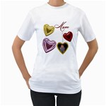 Mom Heart Locket Women s T-shirt Single side - Women s T-Shirt (White) 