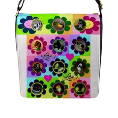 love flowers Flap Closure Messenger Bag - Flap Closure Messenger Bag (L)