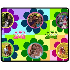 Flower collage medium blanket - Fleece Blanket (Medium) Flower collage medium blanket - Fleece Blanket (Medium)