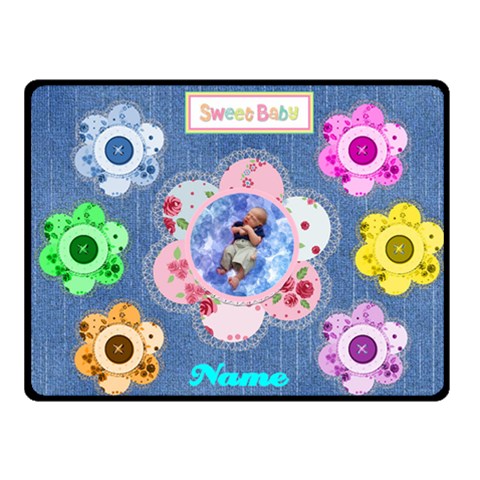 Button Flower Small Baby Blanket By Joy Johns 50 x40  Blanket Front