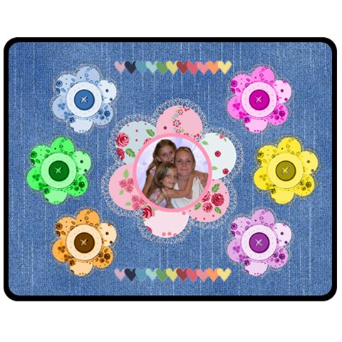 Button Flower Medium Blanket By Joy Johns 60 x50  Blanket Front