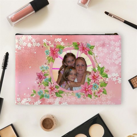 Happy Spring Large Cosmetic Bag By Joy Johns Back