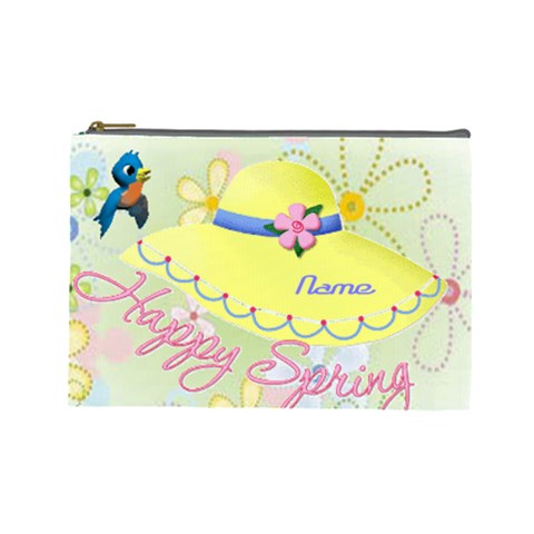 Happy Spring Large Cosmetic Bag #2 By Joy Johns Front