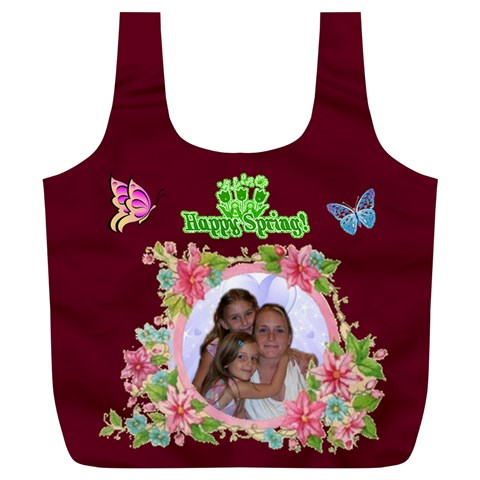 Happy Spring Full Print Recycle Bag, Xl By Joy Johns Back