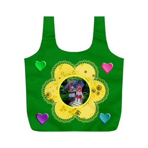 Love Button Medium Recycle Bag By Joy Johns Back