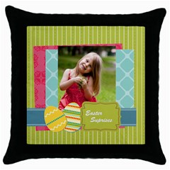 easter - Throw Pillow Case (Black)