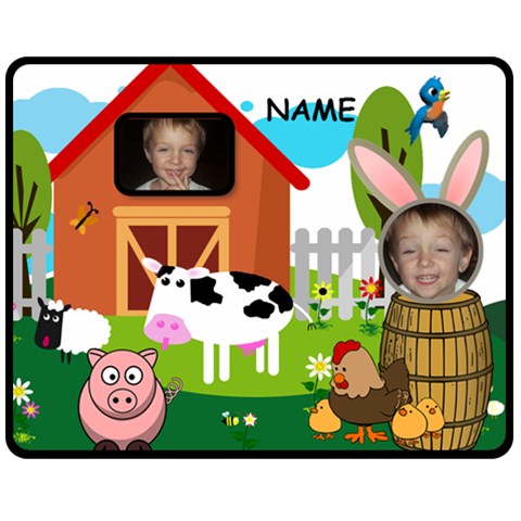 Kid s Barnyard Medium Blanket By Joy Johns 60 x50  Blanket Front