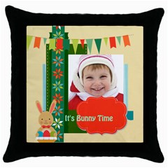 easter - Throw Pillow Case (Black)