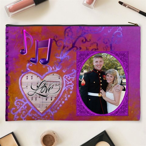 Love Song Xxxl Cosmetic Bag By Joy Johns Back