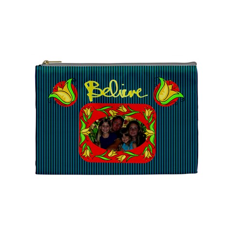 Believe Medium Cosmetic Bag By Joy Johns Front