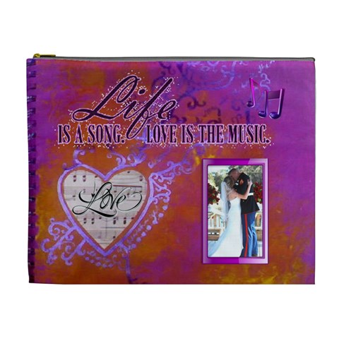 Love Song Xl Cosmetic Bag By Joy Johns Front