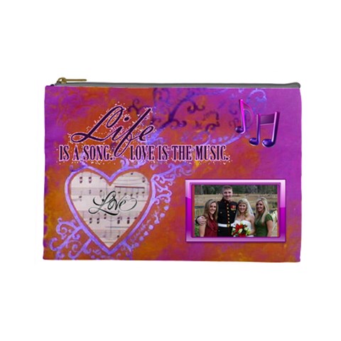 Love Song Large Cosmetic Bag By Joy Johns Front
