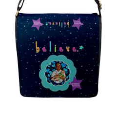 Believe Flap Closure Messenger Bag, large - Flap Closure Messenger Bag (L)