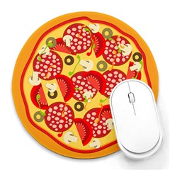 pizza - Collage Round Mousepad