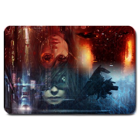 Netrunner Two Player Mat By Lee 30 x20  Door Mat