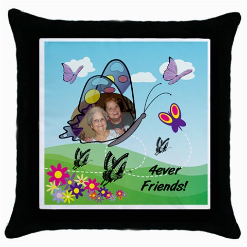 Friends Black Pillow Case By Joy Johns Front