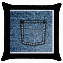 jeans - Throw Pillow Case (Black)