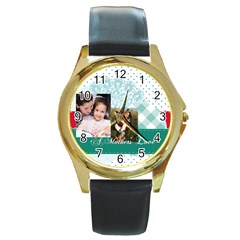 mothers day - Round Gold Metal Watch