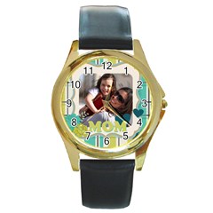 mothers day - Round Gold Metal Watch