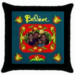 Believe throw pillow case, black - Throw Pillow Case (Black)