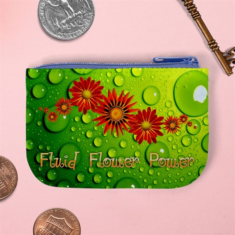 Fluid Flower Power Picture Coin Purse Hippy By Charley Heselti Back