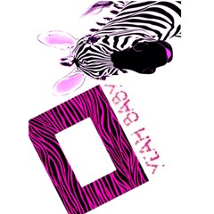 Pink Zebra Yeah Baby Greetings Card - Greeting Card 5  x 7 