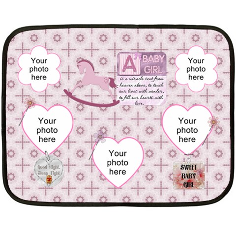 Baby Girl Mini Fleece Blanket By Lil 35 x27  Blanket