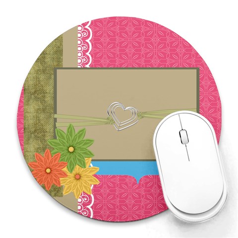 Алена By Olg 8 x8  Round Mousepad - 1