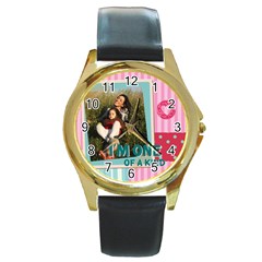 mothers day - Round Gold Metal Watch