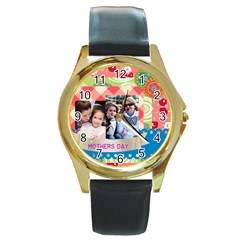 mothers day - Round Gold Metal Watch