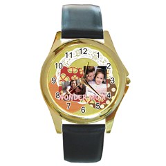 mothers day - Round Gold Metal Watch