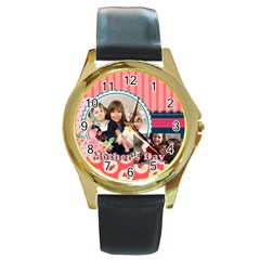 mothers day - Round Gold Metal Watch